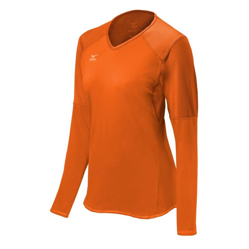 Jerseys Mizuno Techno VI Long Sleeve Mujer Naranjas Outlet IXJW-54961